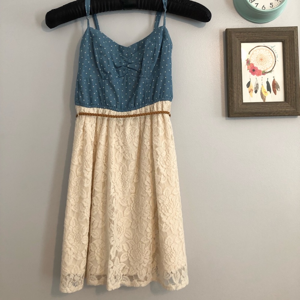 Adorable Denim & Lace Dress (Kohl’s)